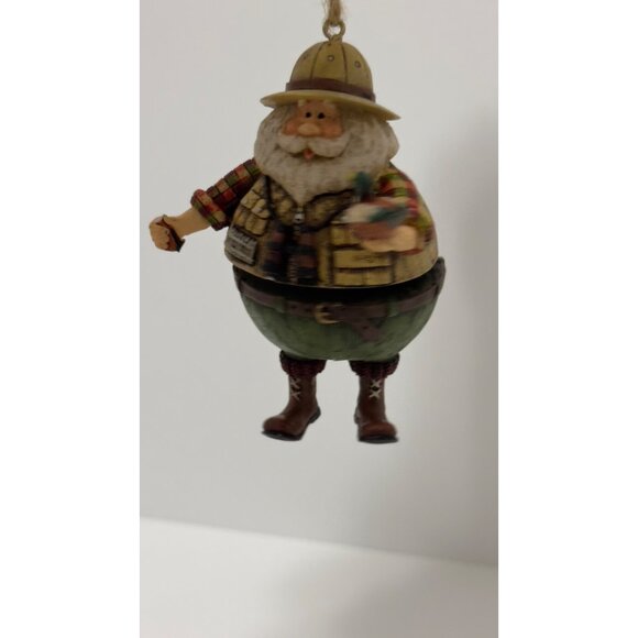 Vintage Hunter Santa Christmas Ornament With Duck & Binoculars - Picture 10 of 15